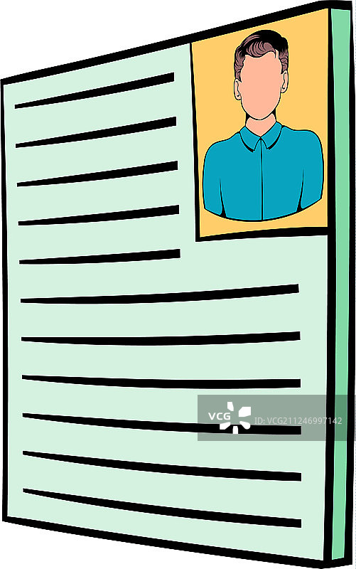 带照片图标的卡通简历图片素材