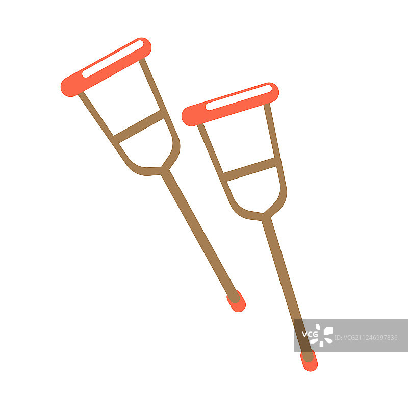 白色背景上的拐杖图片素材
