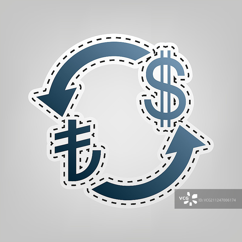 土耳其里拉和美元货币兑换标志图片素材