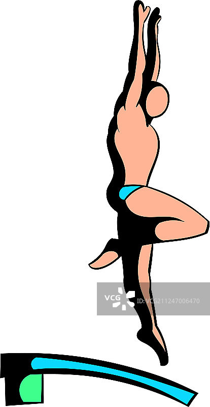 男人从高塔跳入游泳池图标图片素材