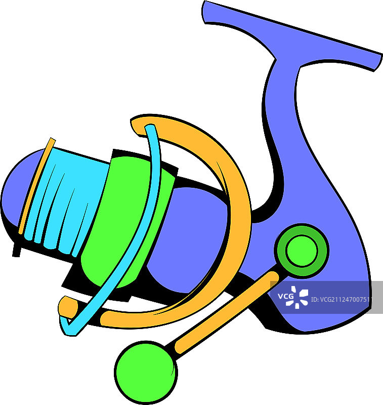 卡通钓鱼卷线轮图标图片素材