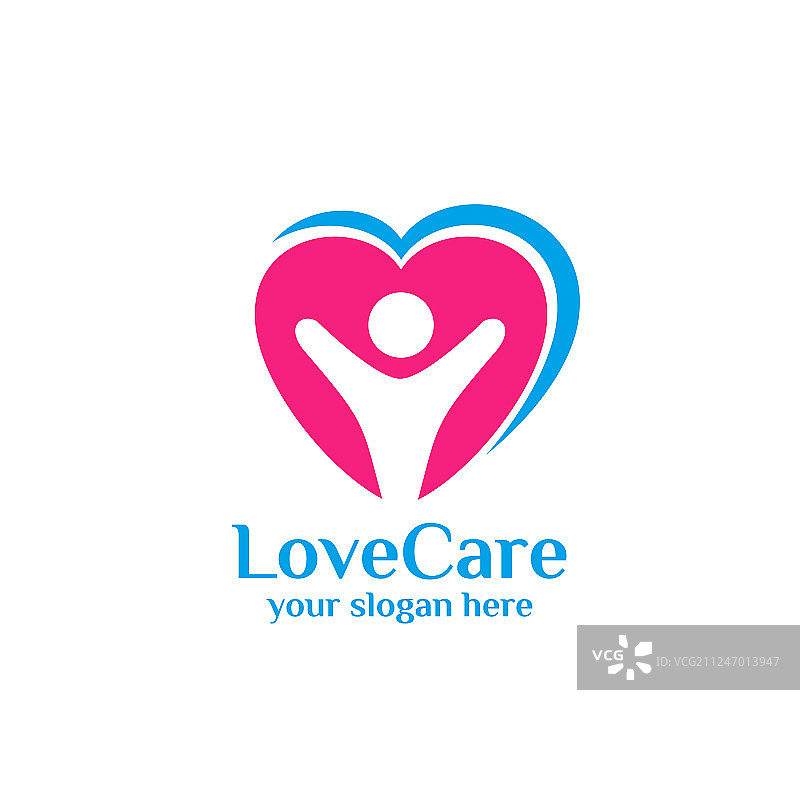 家庭关爱标志图标设计，爱心家庭标志图片素材