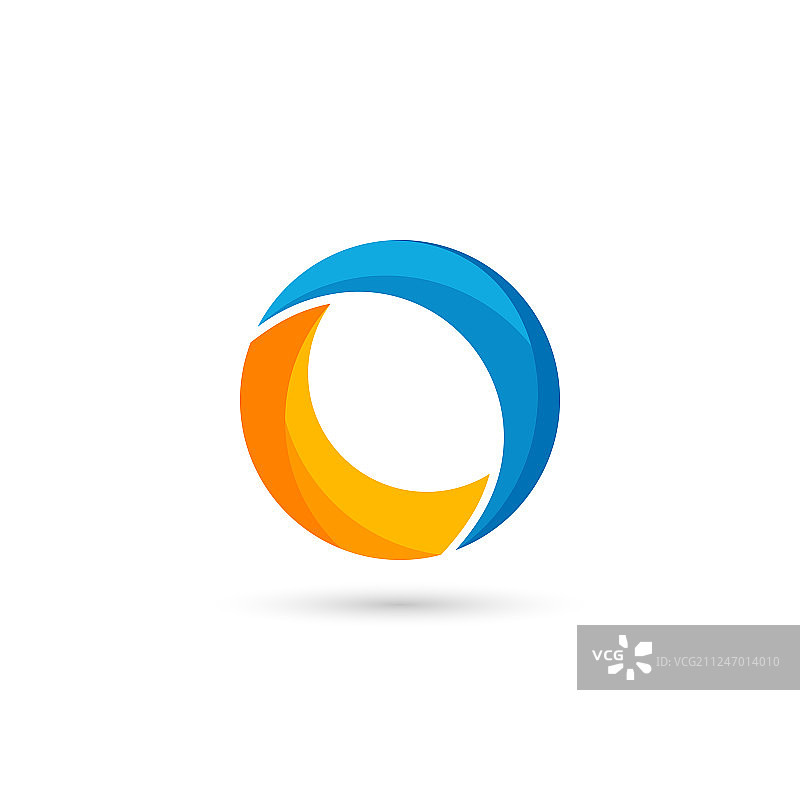 彩色圆圈O字母logo模板图片素材