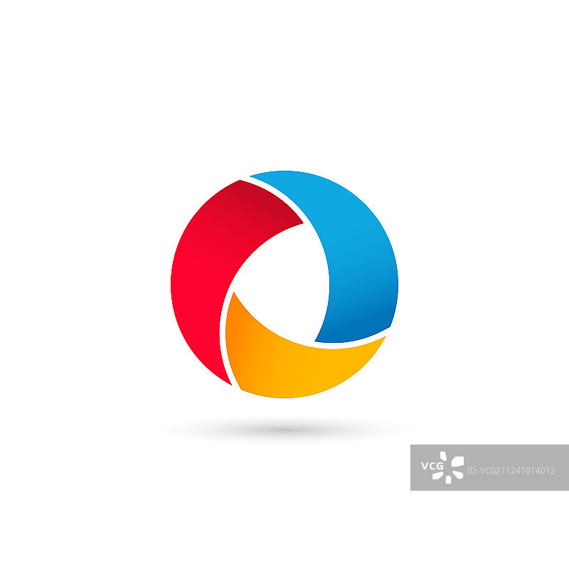彩色圆圈O字母logo模板图片素材