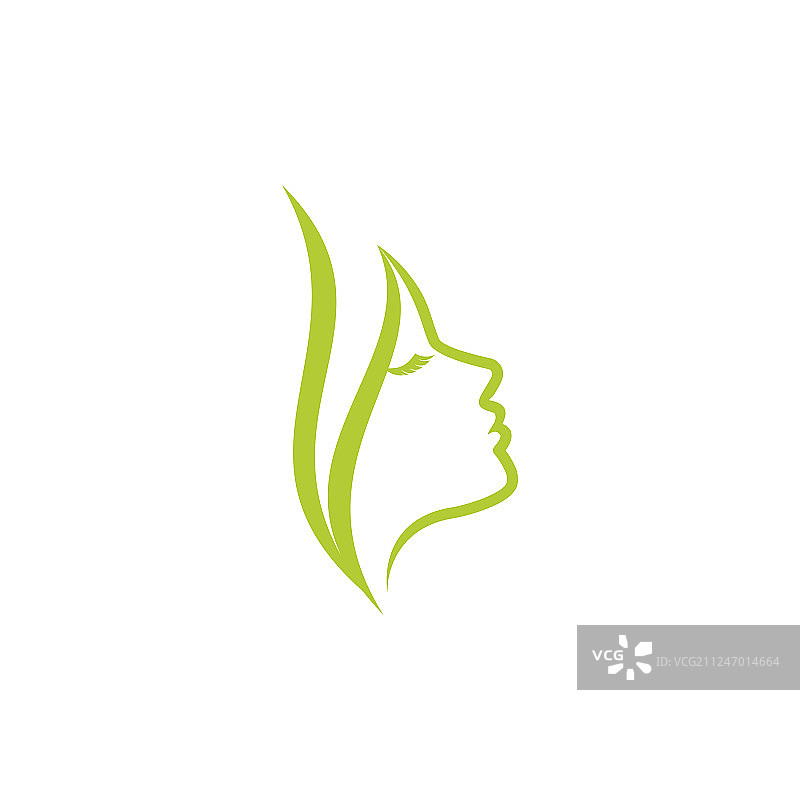 女士自然美标志设计模板图片素材