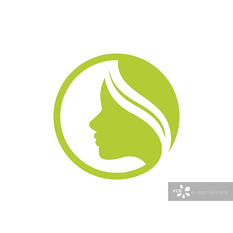 女士自然美标志设计模板图片素材
