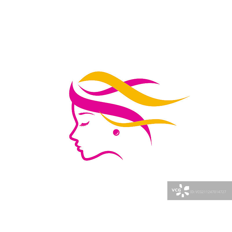 美容水疗标志设计模板女人剪影图片素材