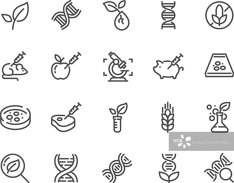 转基因线条图标图片素材