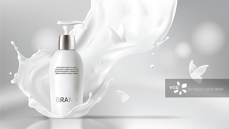 牛奶化妆品模糊背景图片素材