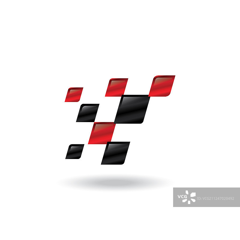 现代方格旗标志模板图片素材