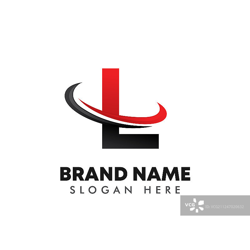 字母L logo符号，带弧形设计图片素材