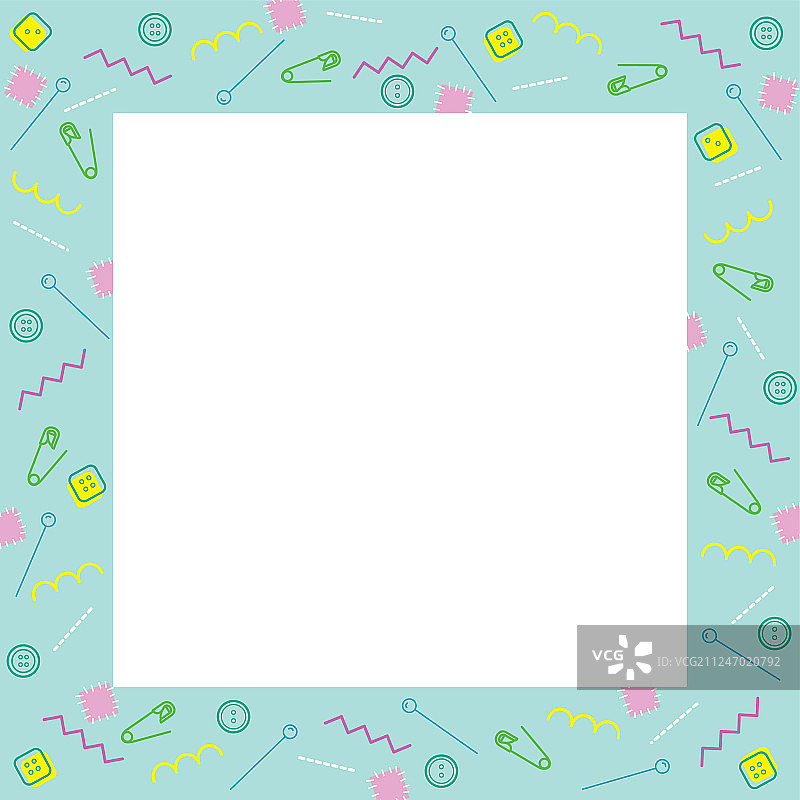 缝纫工具包轮廓图标边框图片素材