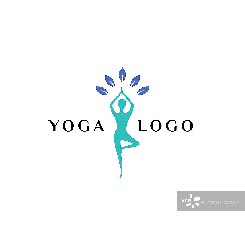 健康瑜伽平衡logo模板图片素材