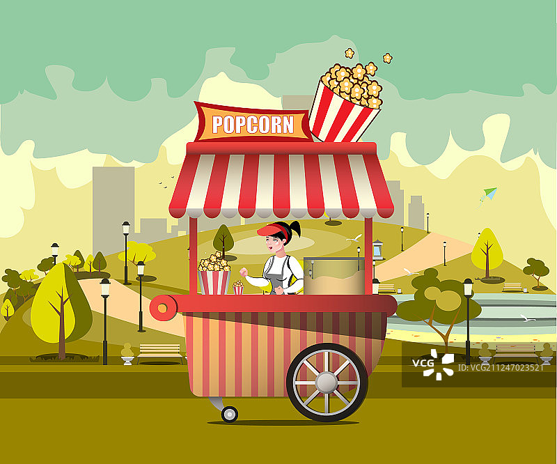 街头食品：爆米花图片素材