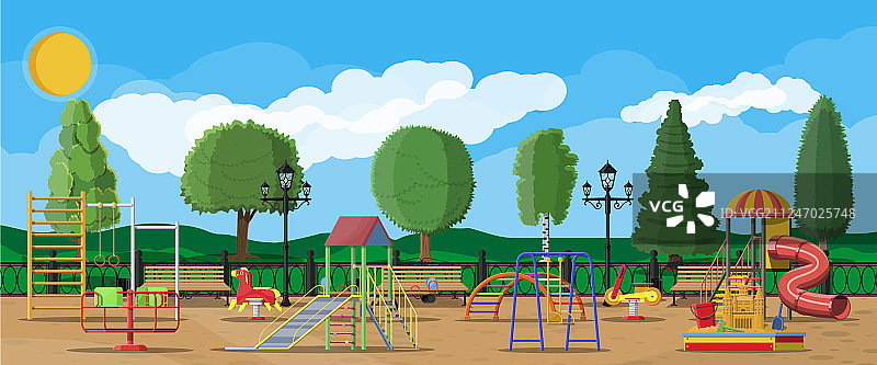 儿童乐园幼儿园全景图片素材