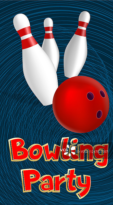 逼真风格的保龄球派对banner图片素材