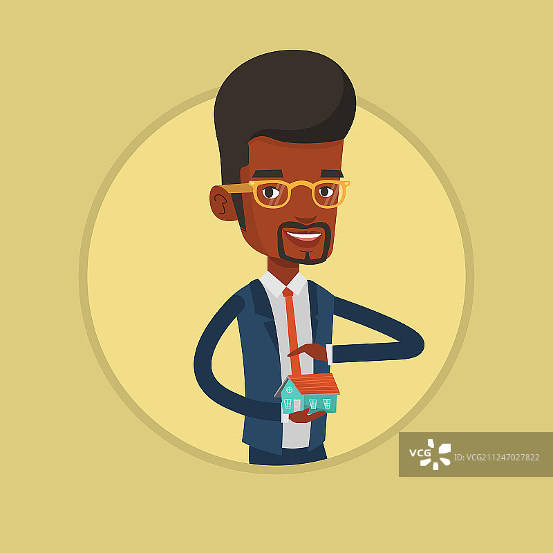 保险代理人为房屋提供保险图片素材