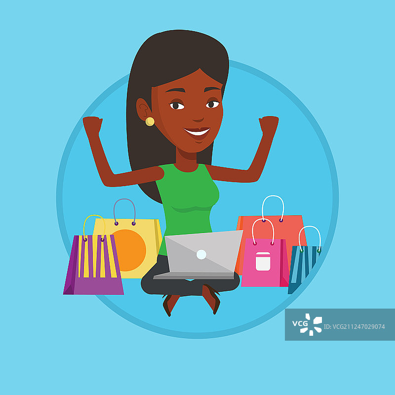 女人在线购物图片素材