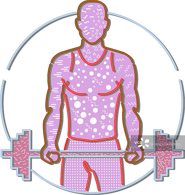 私人教练举重杠铃孟菲斯风格图片素材