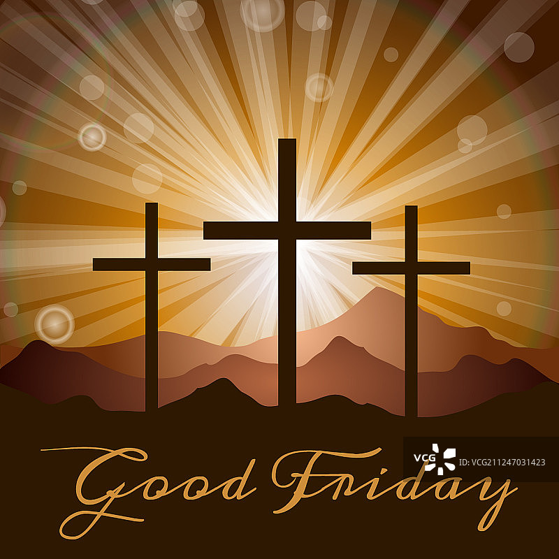 十字架与山脉图片素材