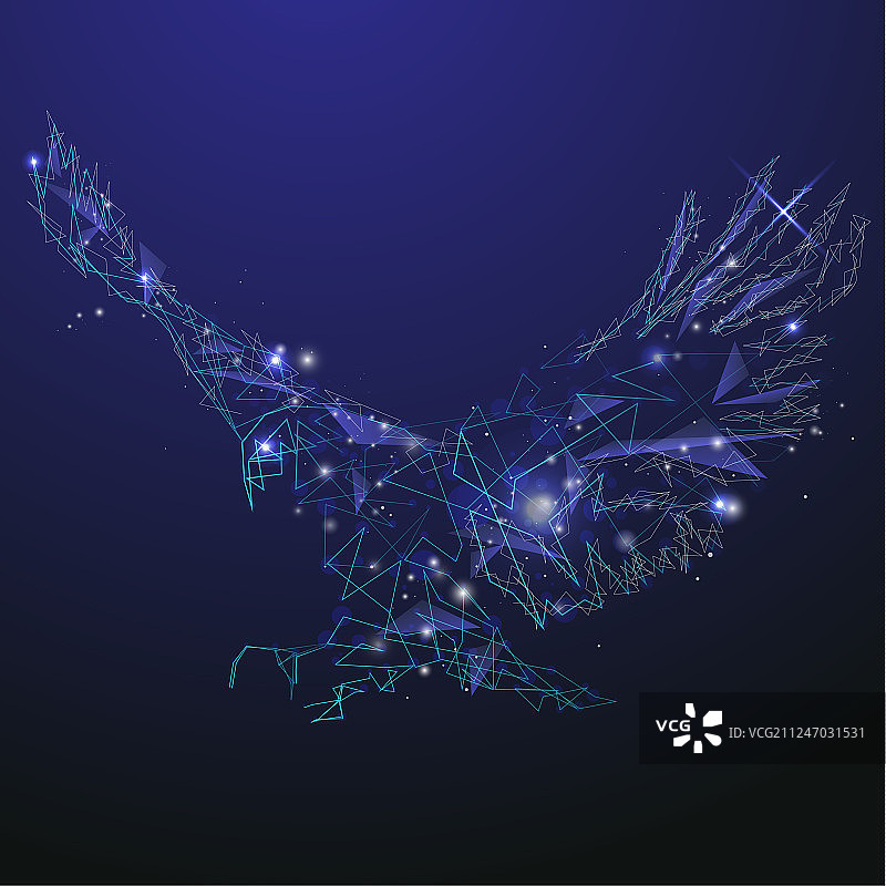 抽象发光飞鹰图片素材