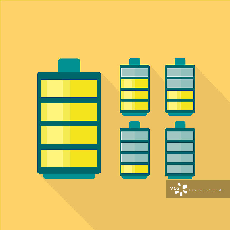 扁平风格电动电池图标图片素材