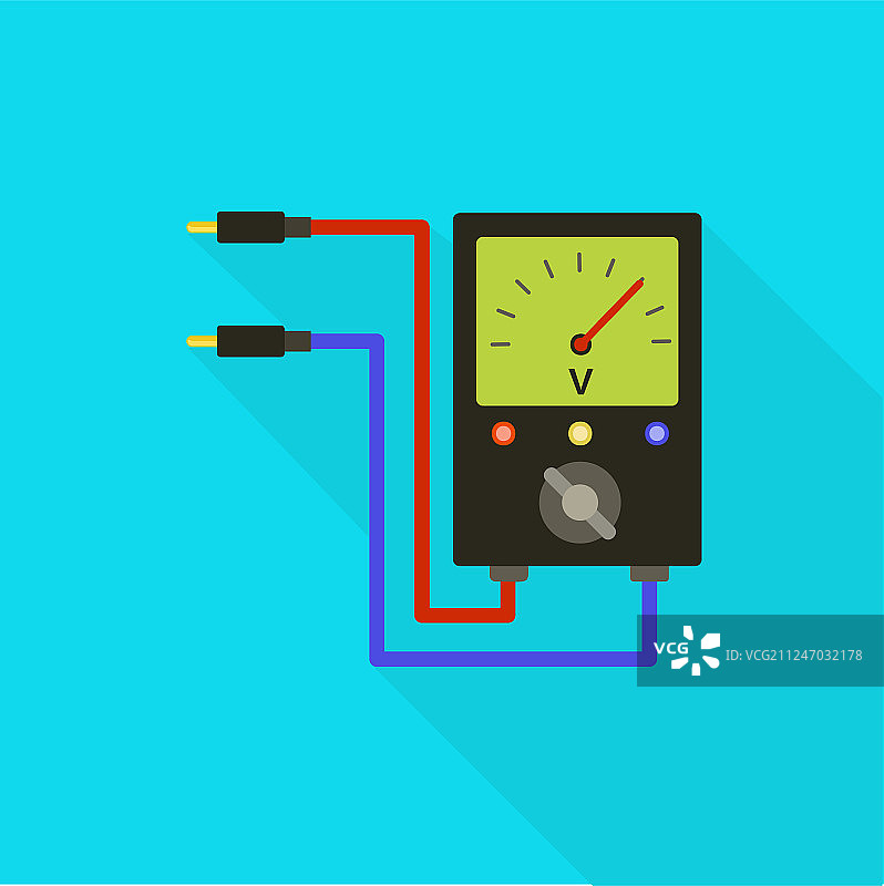 伏特计图标扁平风格图片素材
