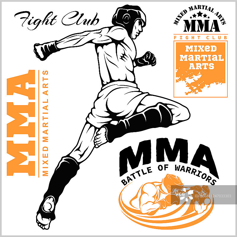 混合武术格斗俱乐部标志图片素材
