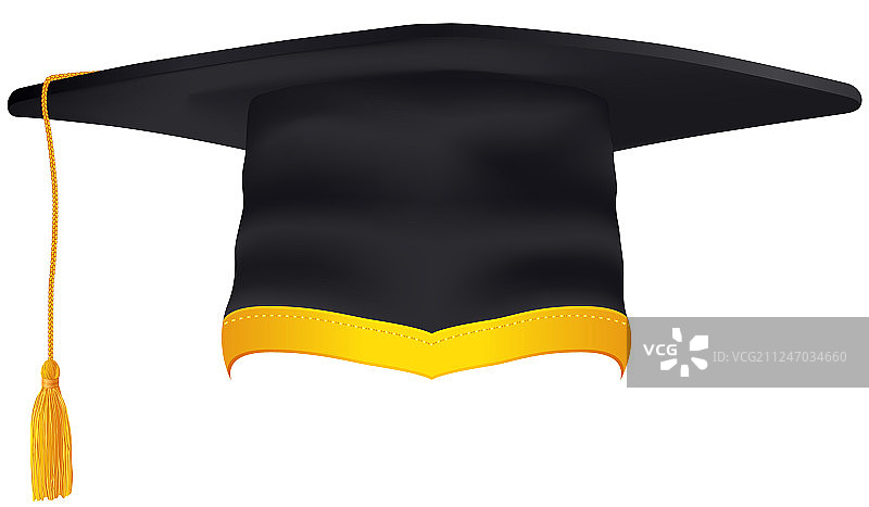 黑色毕业帽与金色流苏图片素材