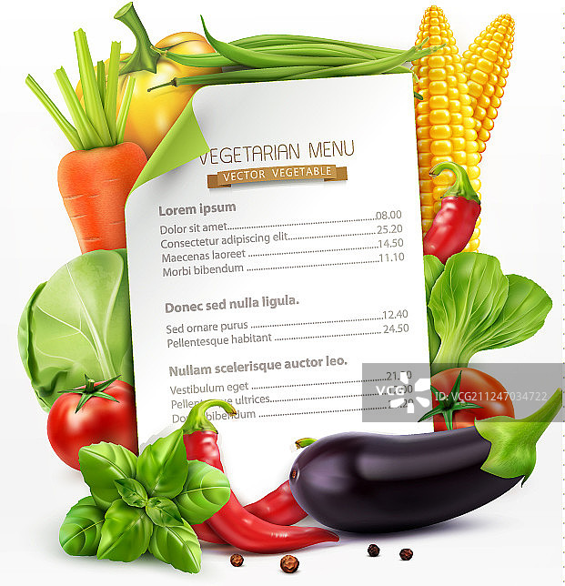 蔬菜菜单图片素材