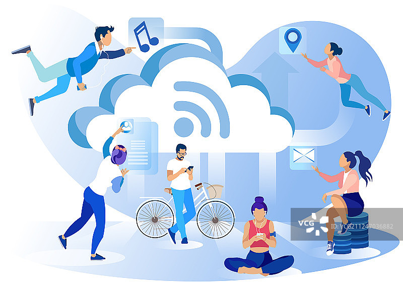 社交媒体网络生活方式隐喻banner图片素材