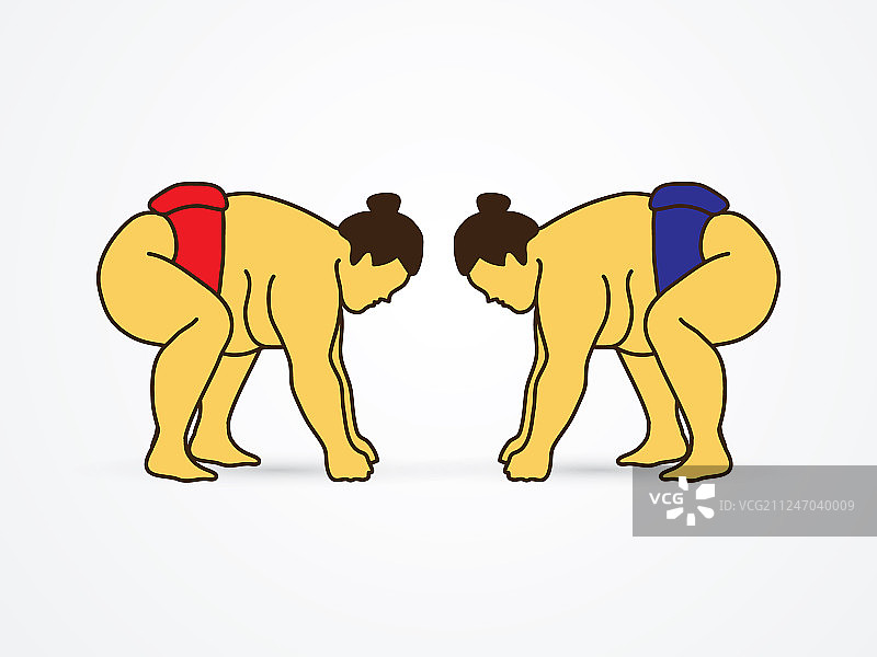 相扑准备战斗图形图片素材