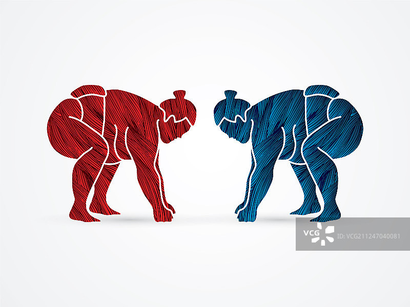 相扑准备战斗图形图片素材