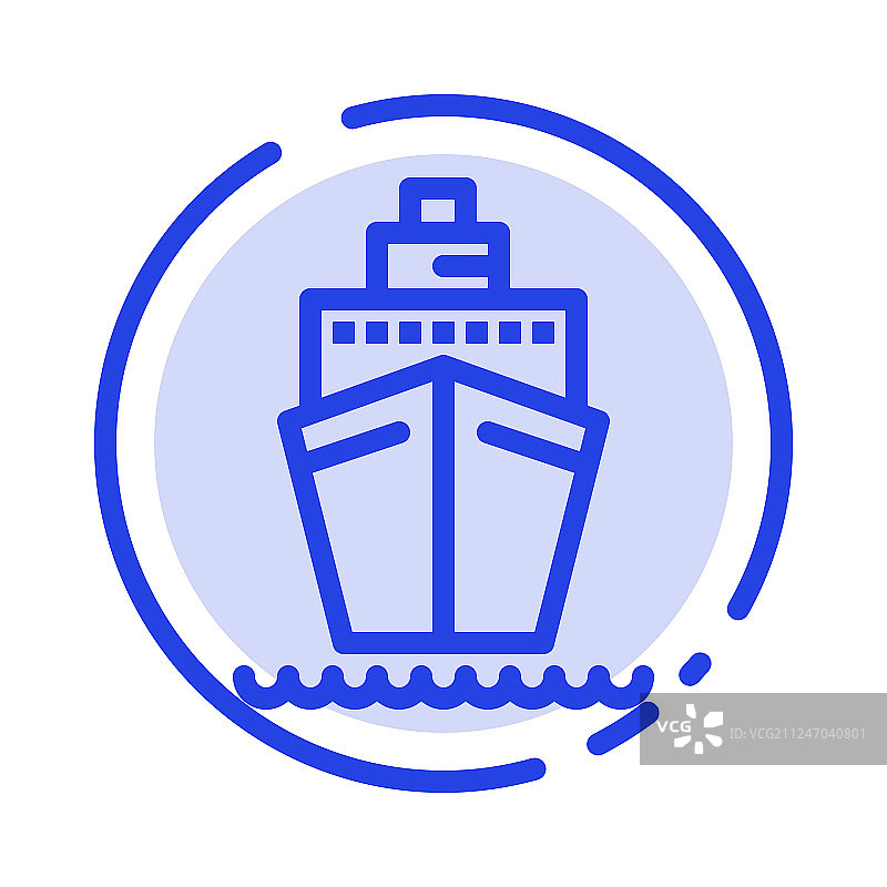 蓝色虚线船运交通图片素材