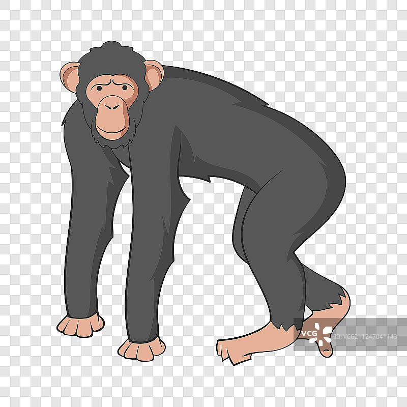 卡通风格黑猩猩图标图片素材