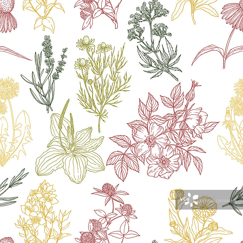 白色背景彩色无缝图案图片素材