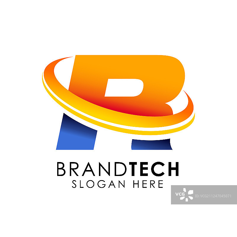 字母R数字技术标志设计模板图片素材