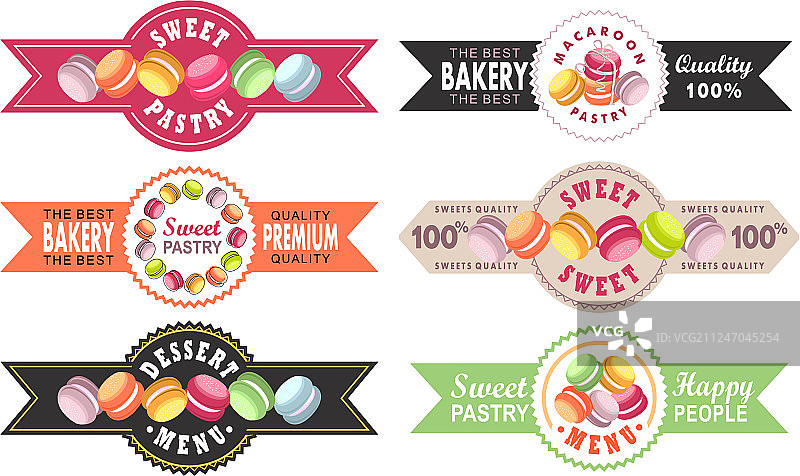 马卡龙标签套装图片素材