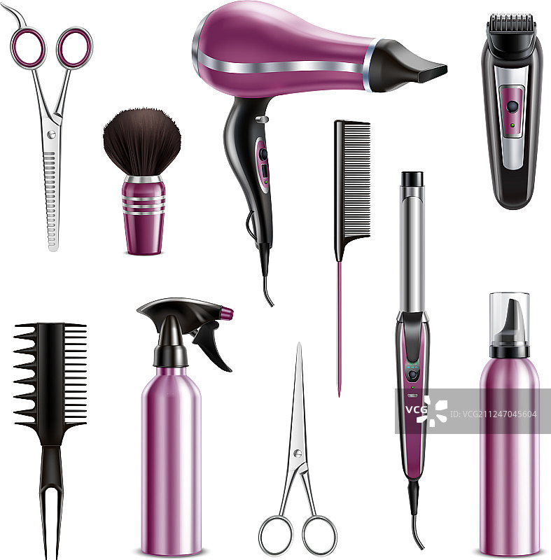 逼真理发工具套装图片素材