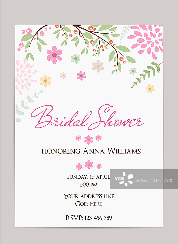 新娘送礼会邀请函图片素材