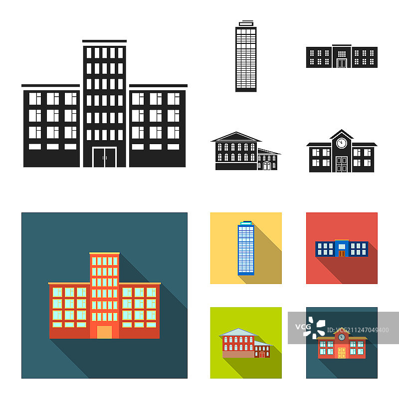 摩天大楼警察局酒店学校建筑图片素材