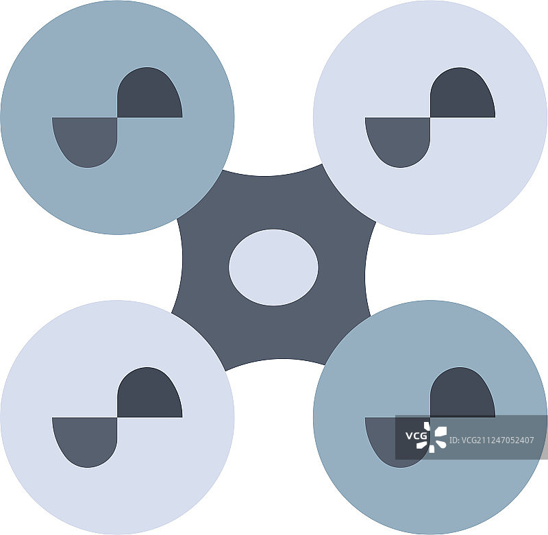 无人机四轴飞行器技术扁平风格图标图片素材
