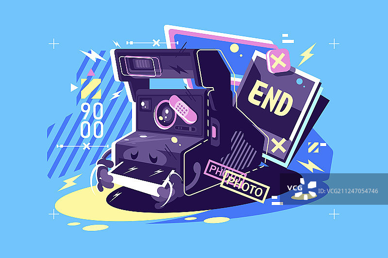 带即时快照的复古相机图片素材