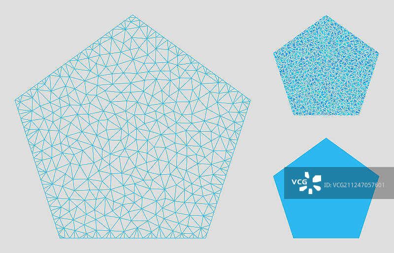 填充五边形网格骨架模型图片素材