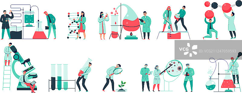 扁平风格科学元素合集图片素材