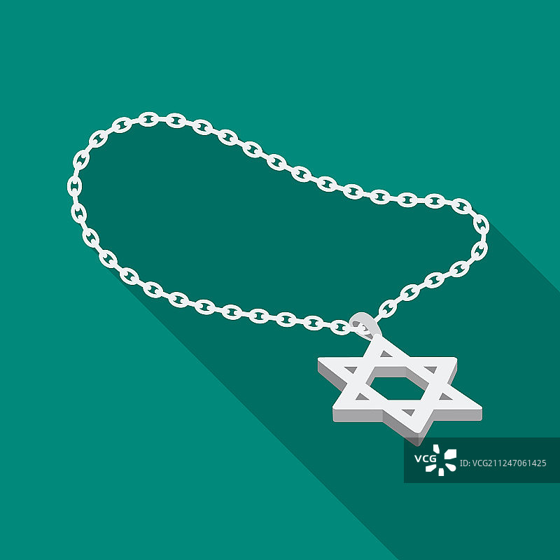 白色背景上孤立的扁平风格大卫之星图标图片素材