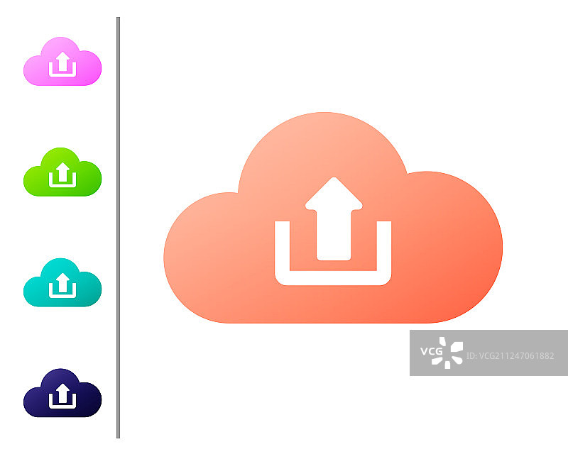 珊瑚色云上传图标图片素材
