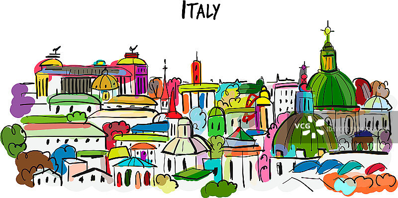 城市景观背景设计草图图片素材