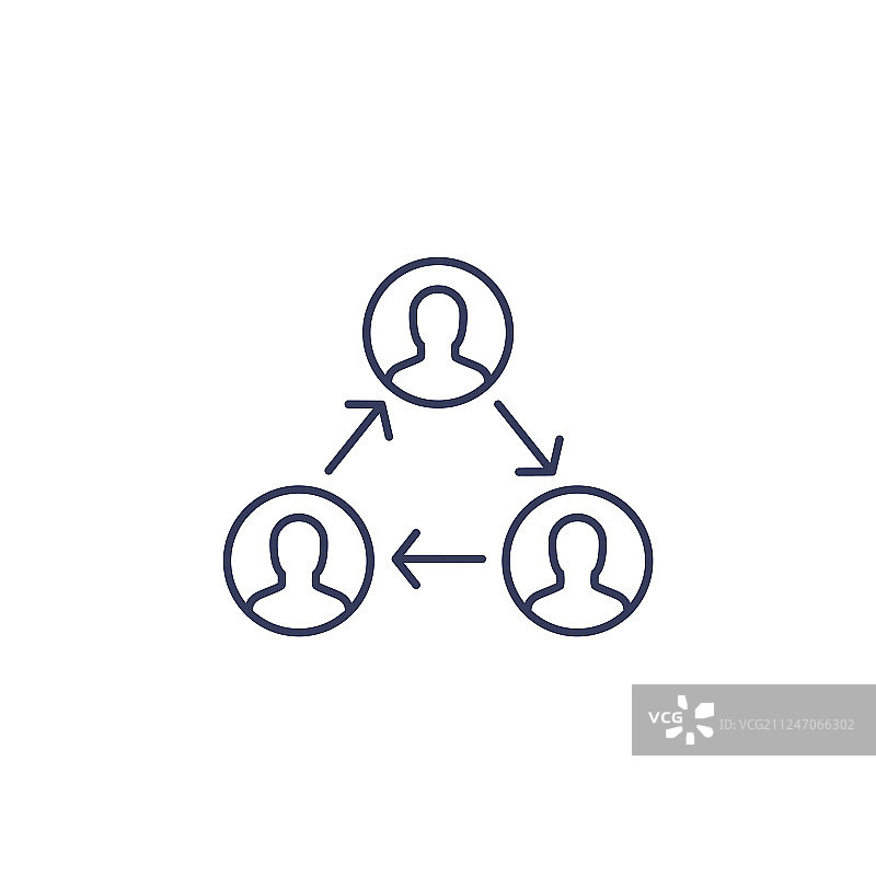团队互动线条图标图片素材