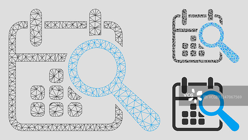 查找日期网格线框模型图片素材
